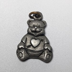Vintage Ms Dee Pewter Teddy Bear Pendant 1980s Signature Collectors
